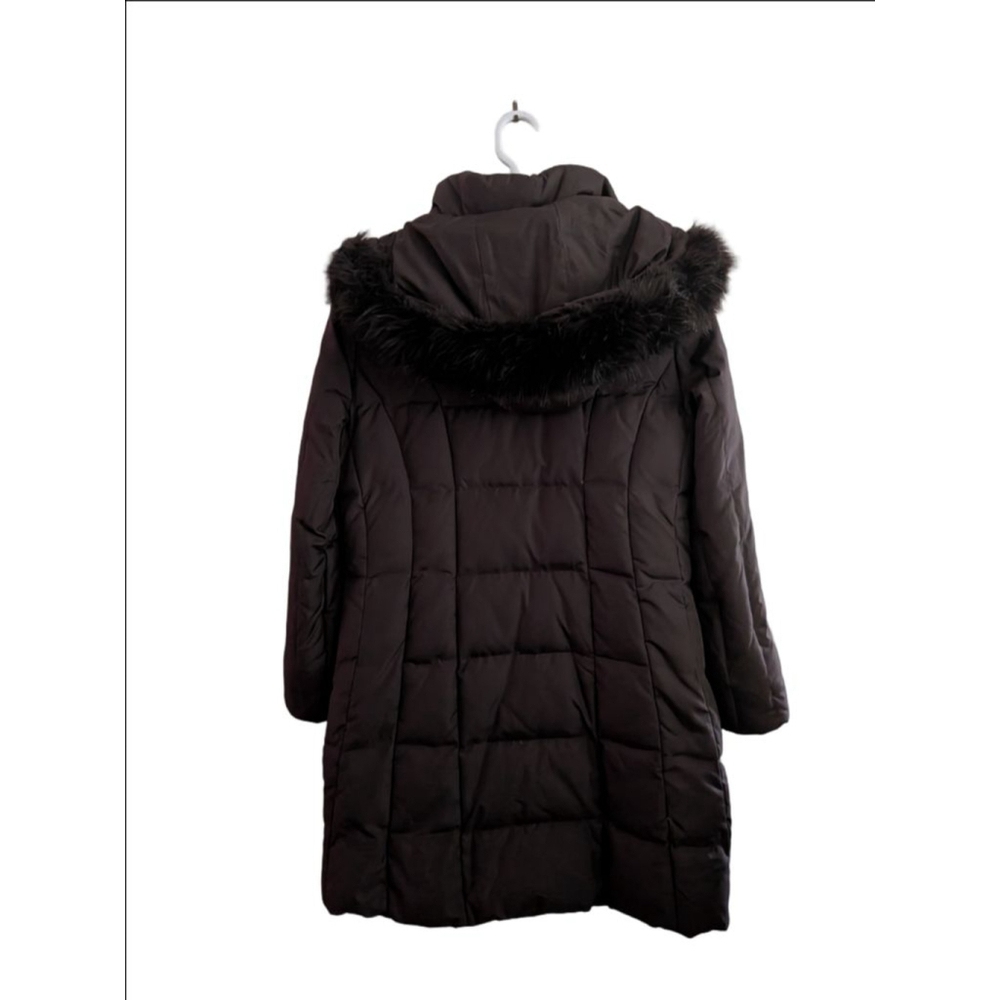 Women's Michael Kors Brown Puffer Coat with Faux Fur Hood M - Picture 4 of 7